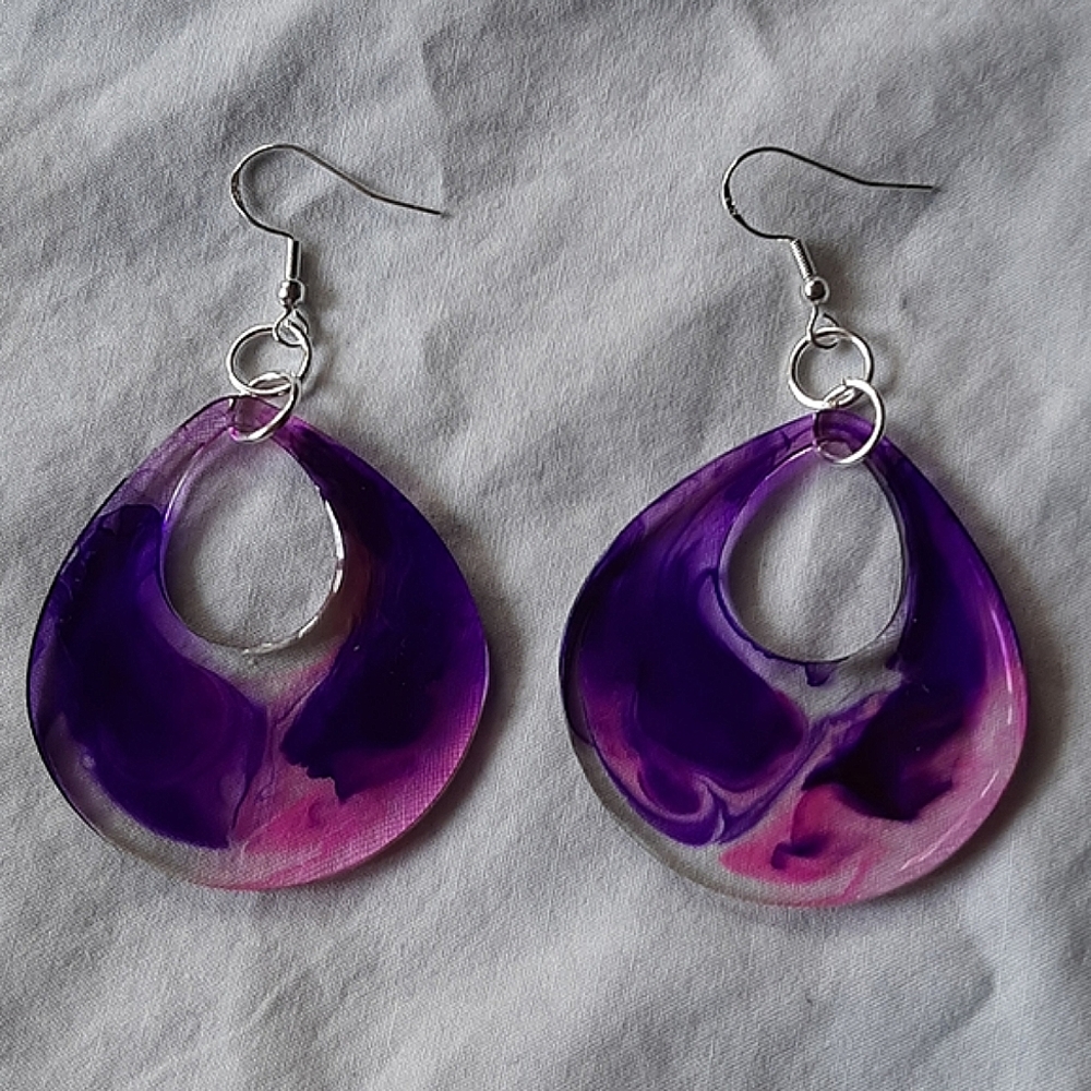 Handmade Purple and Pink Earrings